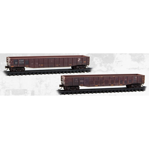 Micro-Trains by Atlas 983102293 N Scale 50' Gondola 2 Pack - Ex-Conrail CSXT/NS (Weathered)