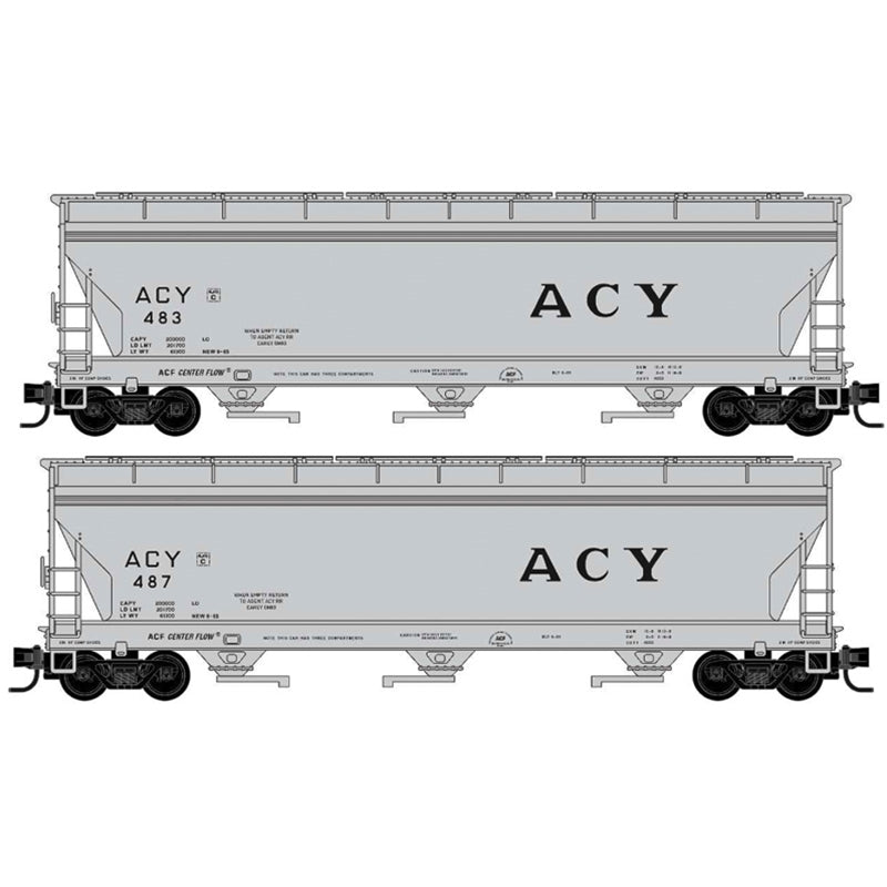 Micro-Trains by Atlas 983102301 N Scale ACF 3 Bay Covered Hopper 2 Pack Akron Canton & Youngstown ACY