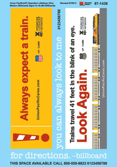 Microscale 87-1438 HO Scale UP Operation Lifesaver Billboard Decals