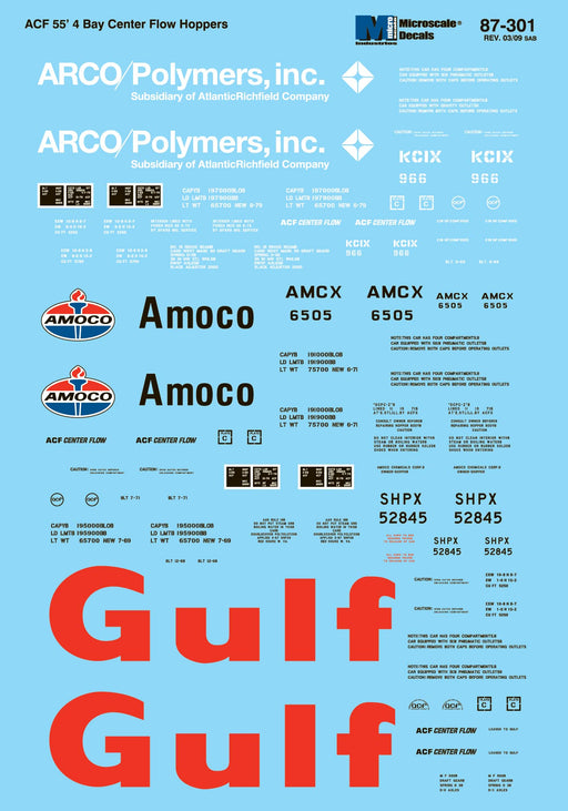 Microscale 87-301 HO Scale ARCO/AMOCO/Gulf Decals