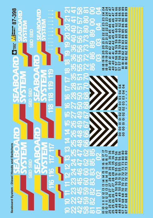 Microscale 87-398 HO Scale Seaboard System (1980) EMD & GE Diesel Decals