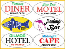 Miller Engineering 7182 Medium Oval Animated Sign with Customizable Graphics
