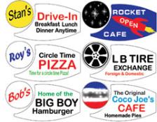 Miller Engineering 7382 Medium Round Animated Sign with Customizable Graphics