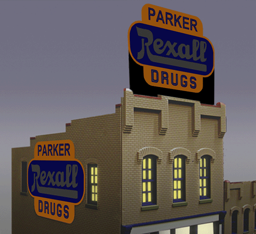 Miller Engineering 7581 Large Rexall Drugs Animated Neon Billboard