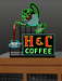 Miller Engineering 7881 H&C Coffee Animated Neon Billboard