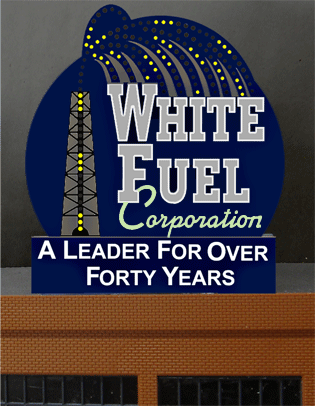 Miller Engineering 7981 White Fuel Corporation Animated Neon Billboard