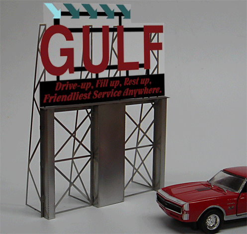 Miller Engineering 8181 Large Gulf "Drive Up, Fill Up, Rest Up" Neon Roadside Billboard Sign