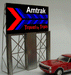 Miller Engineering 8281 Large Amtrak Travel by Train Neon Roadside Billboard Sign