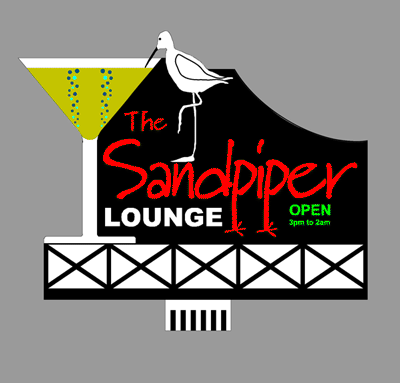 Miller Engineering 8691 The Sandpiper Lounge Animated Neon Billboard