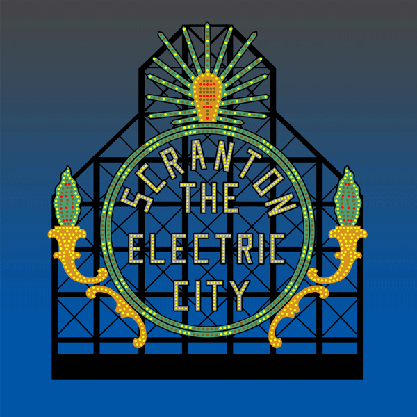 Miller Engineering 880251 Large Scranton Electric City Animated Neon Billboard