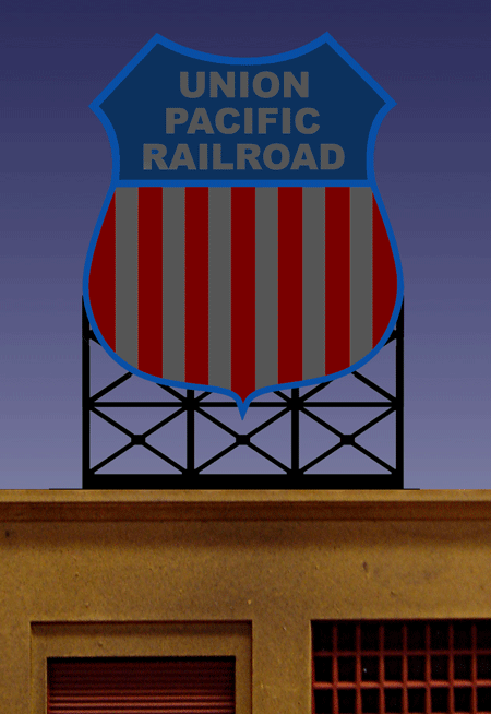 Miller Engineering 881801 Large Union Pacific Neon Rooftop Billboard