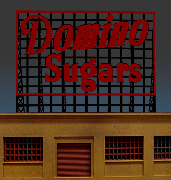 Miller Engineering 882401 Large Domino Sugar Animated Neon Rooftop Billboard
