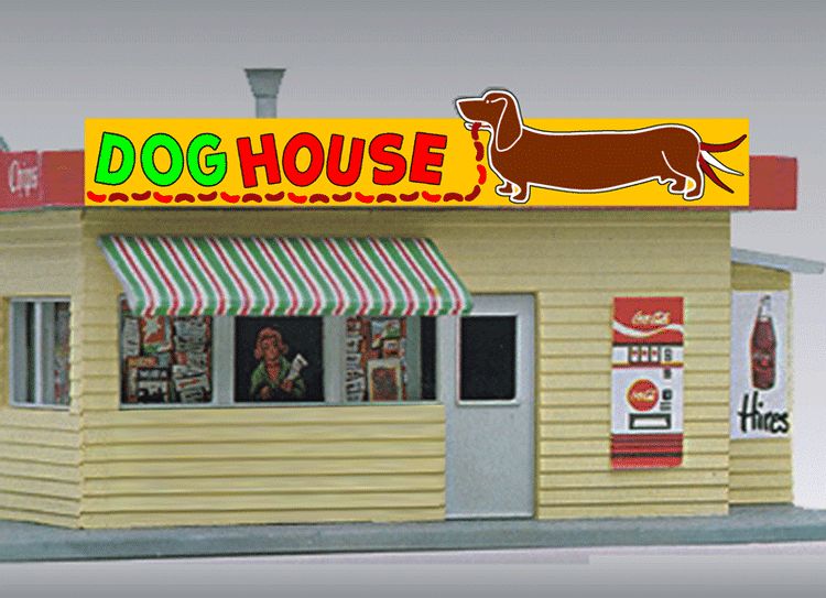 Miller Engineering 882451 Large Dog House Hot Dogs Animated Neon Rooftop Billboard