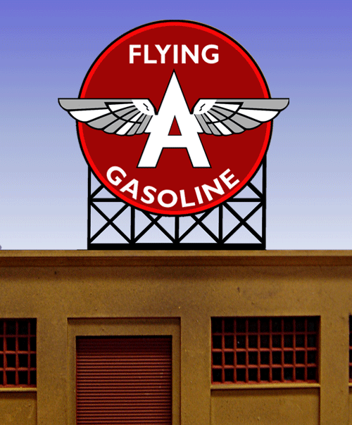 Miller Engineering 886501 Large Tidewater Flying A Gasoline Animated Neon Rooftop Billboard