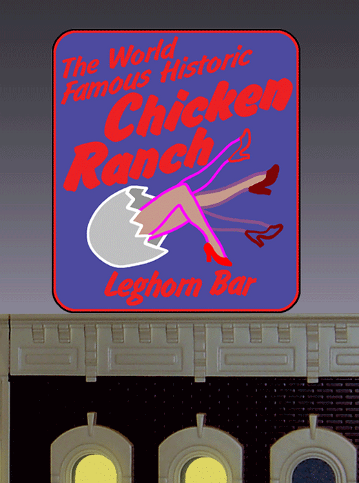 Miller Engineering 882651 Chicken Ranch Animated Neon Rooftop Billboard