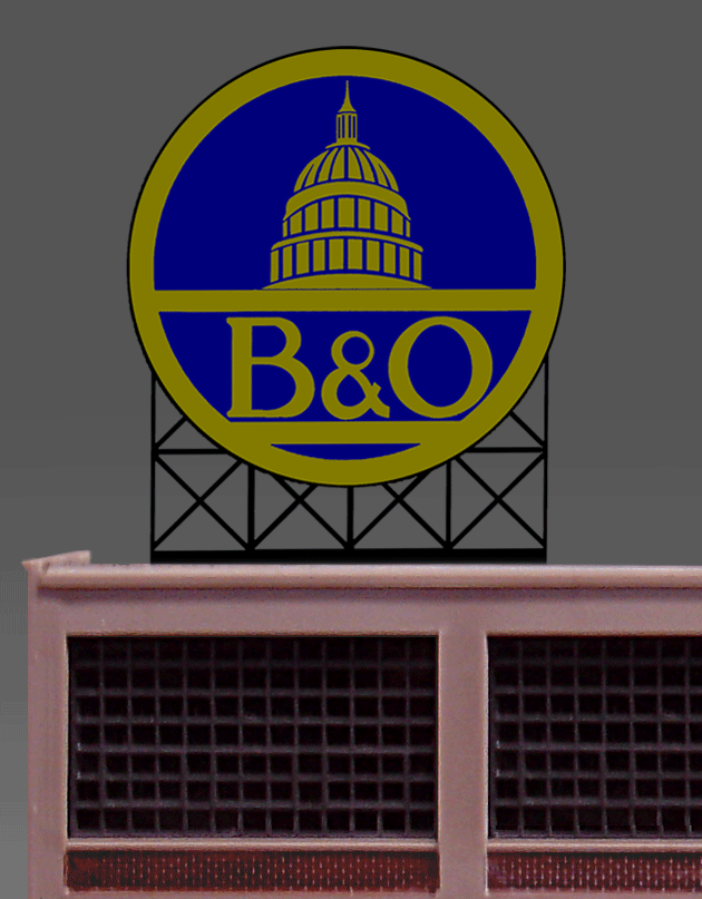 Miller Engineering 882701 Baltimore & Ohio B&O Animated Neon Rooftop Billboard