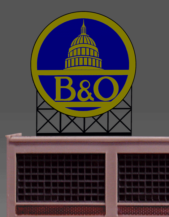 Miller Engineering 882701 Baltimore & Ohio B&O Animated Neon Rooftop Billboard