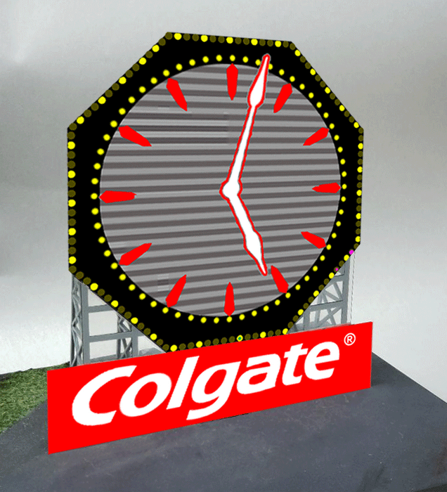 Miller Engineering 883251 Large Colgate Clock Animated Neon Billboard