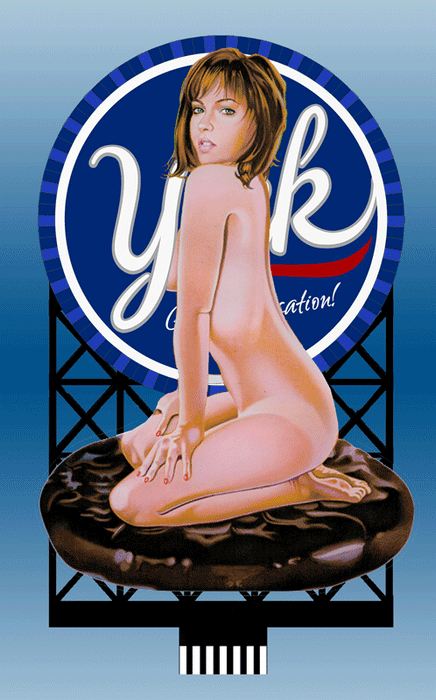 Miller Engineering 883851 Large York Peppermint Pattie Girl Animated Neon Billboard