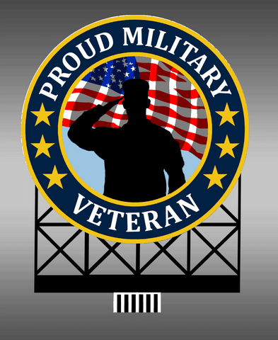 Miller Engineering 886301 Large Proud Military Veteran Animated Neon Billboard