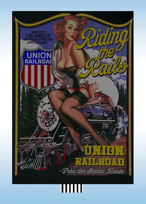 Miller Engineering 887501 Riding the Rails Large Animated Neon Billboard