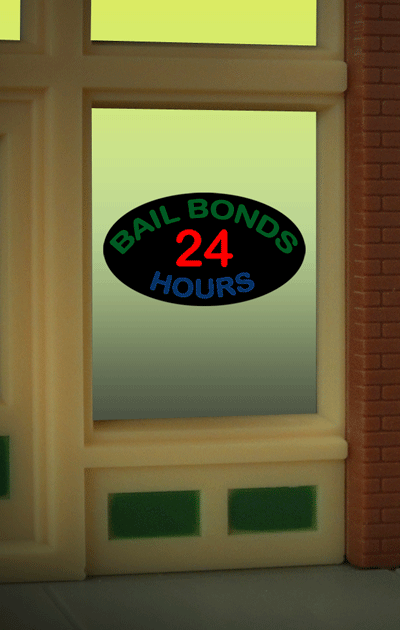 Miller Engineering 8880 Bail Bonds Neon Window Sign \u2014 White Rose Hobbies