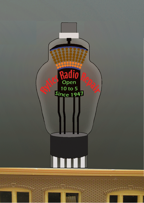 Miller Engineering 8881 Rylies Radio Repair Animated Neon Billboard