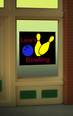 Miller Engineering 8955 Lane's Bowling Flashing Neon Window Sign