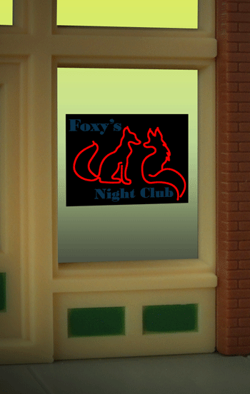 Miller Engineering 9010 Foxy's Night Club Flashing Neon Window Sign