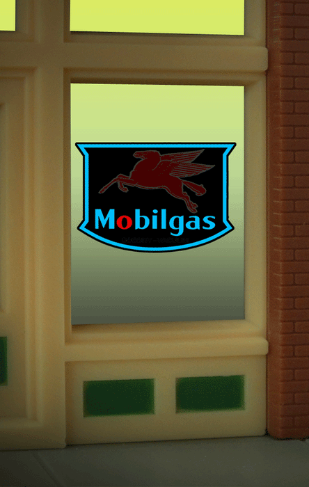 Miller Engineering 9025 Mobile Mobilgas Flying Pegasus Flashing Neon Window Sign
