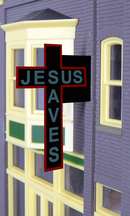 Miller Engineering 9071 Jesus Saves Cross Large Animated Building Sign