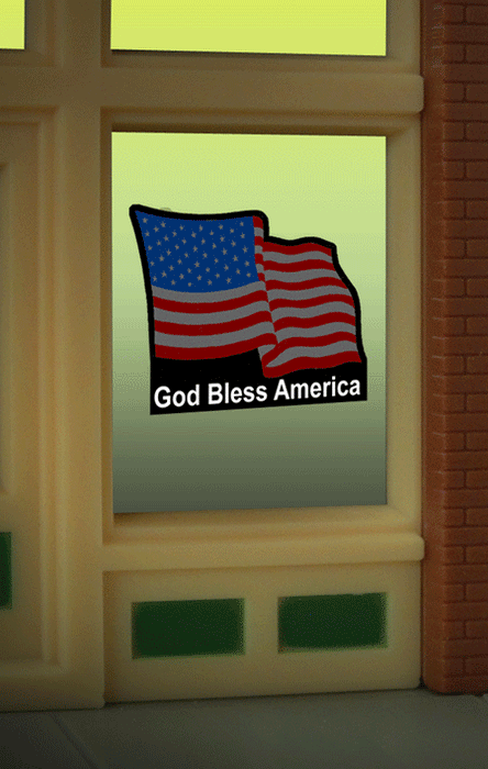Miller Engineering 9095 U.S. Flag Animated Neon Window Sign