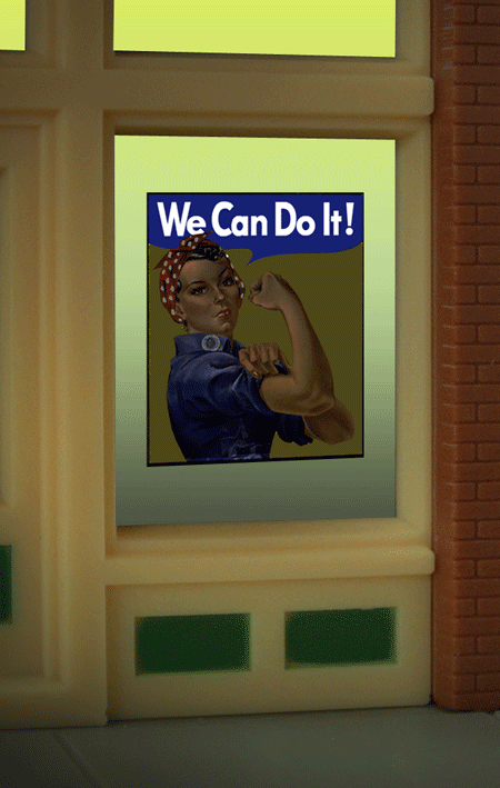 Miller Engineering 9110 We Can Do It Animated Neon Window Sign