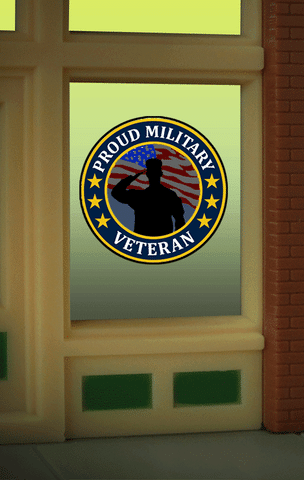 Miller Engineering 9130 Proud Military Veteran Animated Neon Window Sign