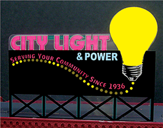 Miller Engineering 9281 City Light & Power Large Animated Neon Billboard