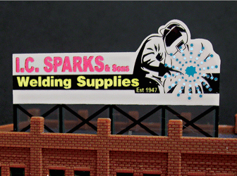Miller Engineering 9382 I.C. Sparks Medium Animated Neon Billboard