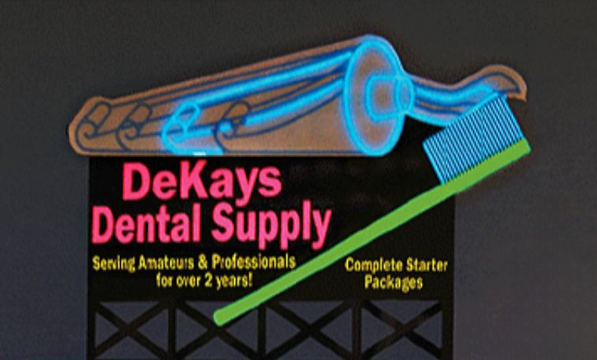 Miller Engineering 9881 DeKays Dental Supply Large Animated Neon Billboard