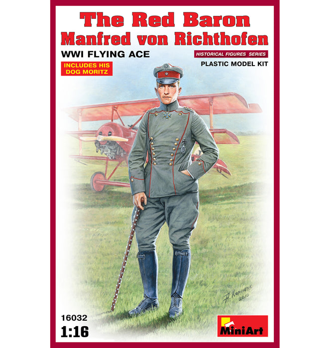 MiniArt 16032 1/16 "The Red Baron" Manfred von Richthofen (WWI Flying Ace) Figure Model Kit