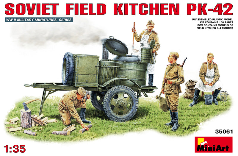 MiniArt 35061 1/35 Soviet Field Kitchen KP-42 with Figures Model Kit