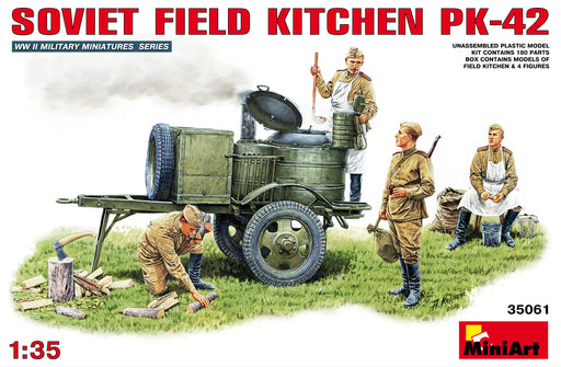 MiniArt 35061 1/35 Soviet Field Kitchen KP-42 with Figures Model Kit