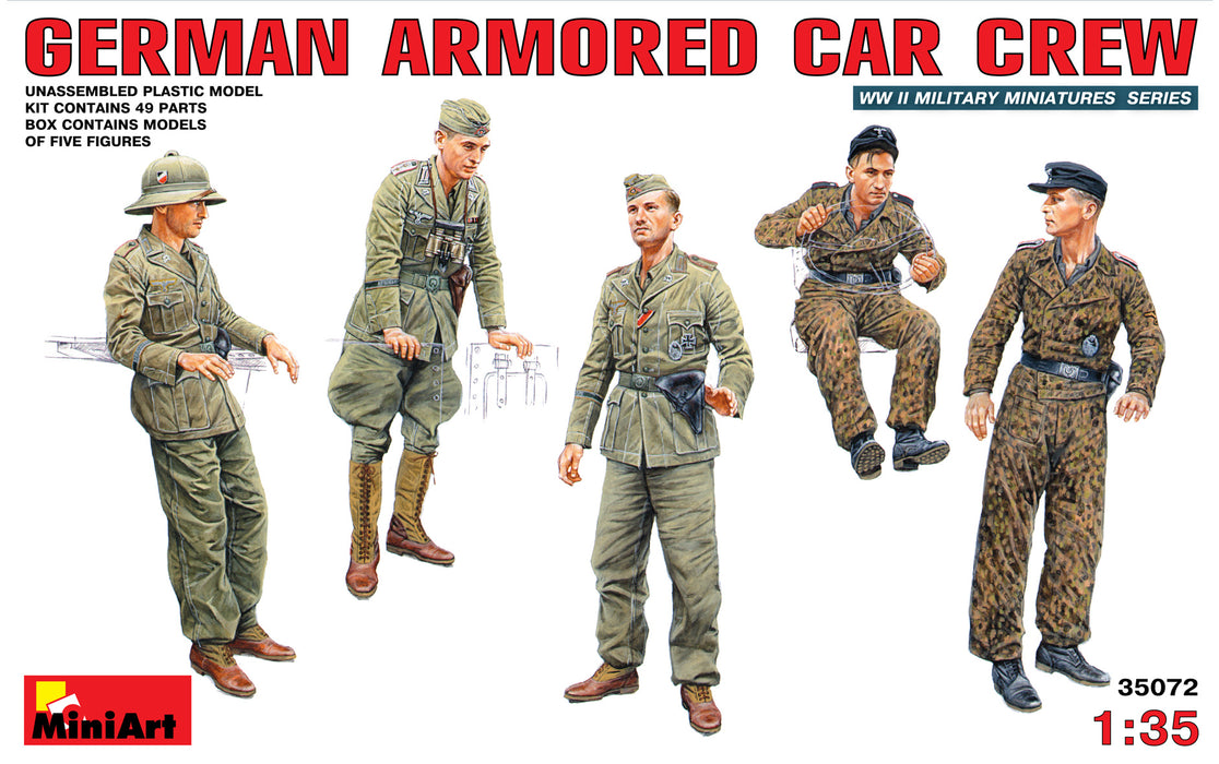 MiniArt 35072 1/35 German Armored Car Crew Figures Model Kit
