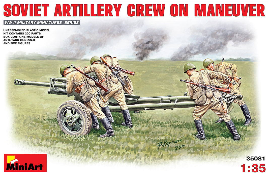 MiniArt 35081 1/35 Soviet Artillery Gun and Crew on Maneuver Model Kit