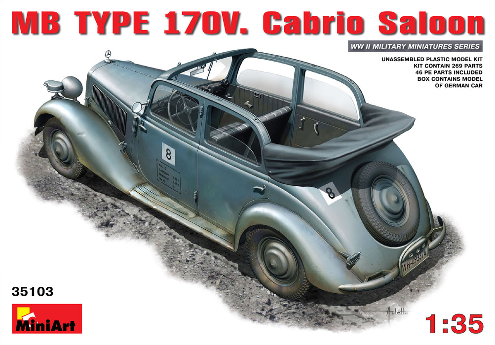 MiniArt 35103 1/35 MB Type 170V Cabrio Saloon Car Model Kit