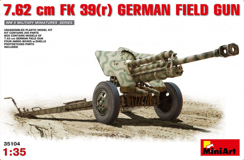 MiniArt 35104 1/35 German 7.62cm FK 39(r) Field Gun Model Kit