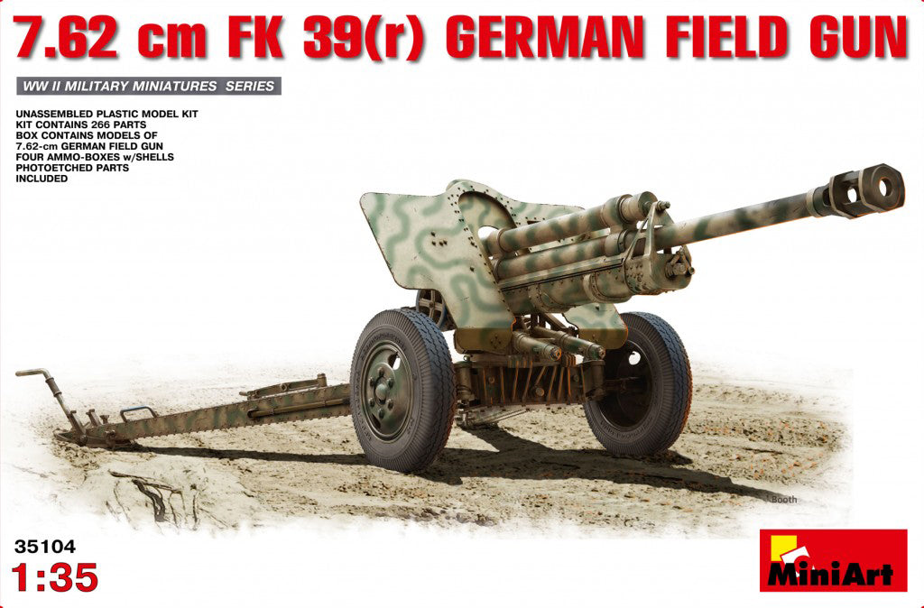 MiniArt 35104 1/35 German 7.62cm FK 39(r) Field Gun Model Kit