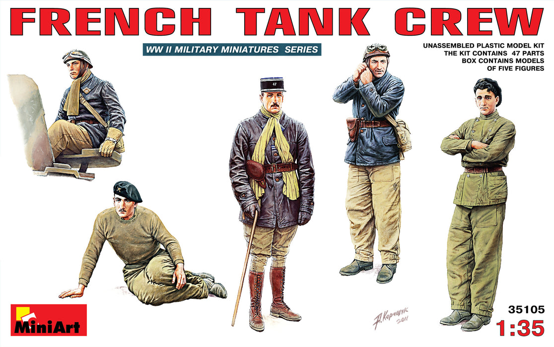 MiniArt 35105 1/35 French Tank Crew Figures Model Kit