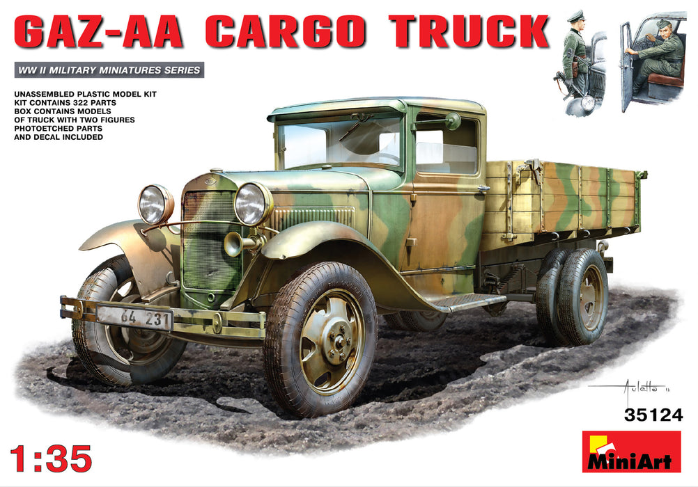 MiniArt 35124 1/35 GAZ-AA Cargo Truck and Figures Model Kit