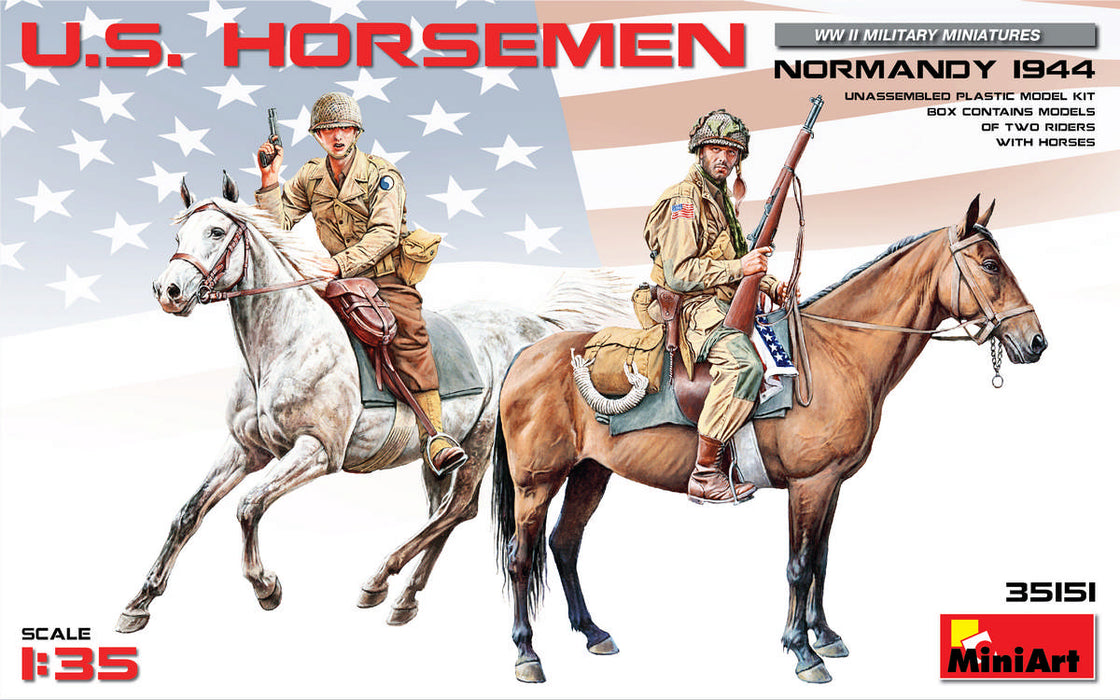 MiniArt 35151 1/35 U.S. Horsemen (Normandy 1944) Figures Model Kit