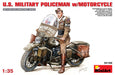 MiniArt 35168 1/35 U.S. Military Policeman Figure with Motorcycle Model Kit
