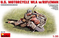 MiniArt 35179 1/35 U.S. Motorcycle WLA with Rifleman Figure Model Kit